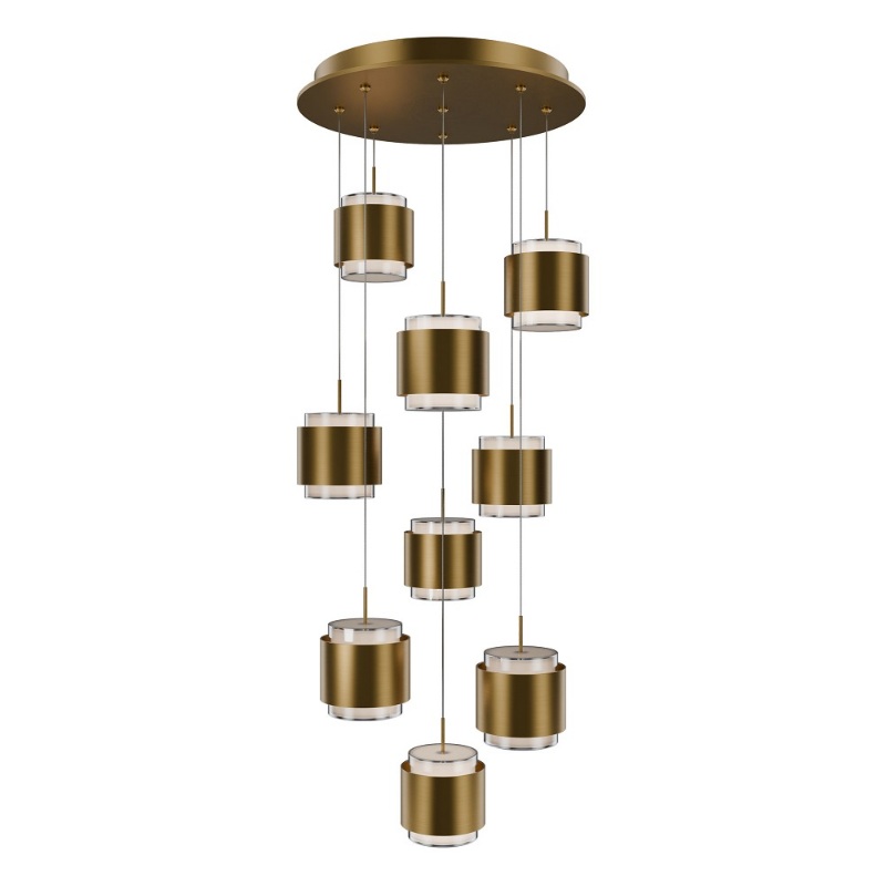 dweLED PD-68905R Banded 5-lt 17″ LED Multi Light Pendant, CCT Selectable