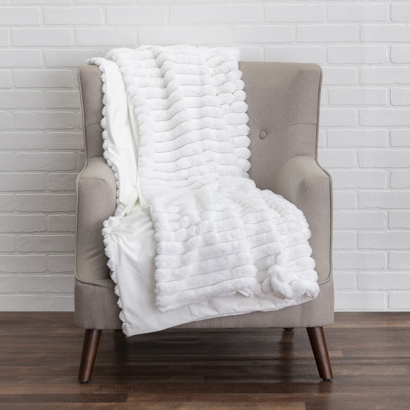 Lux White Throw