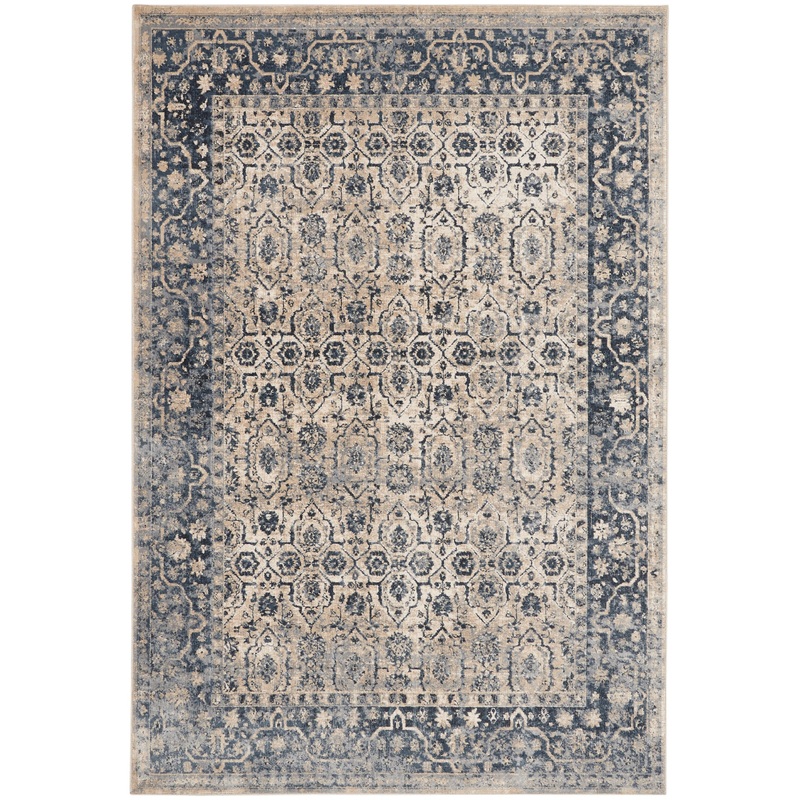 Nourison Home Malta 5’3″ x 7’7″ Ivory/Blue Vintage Indoor Rug
