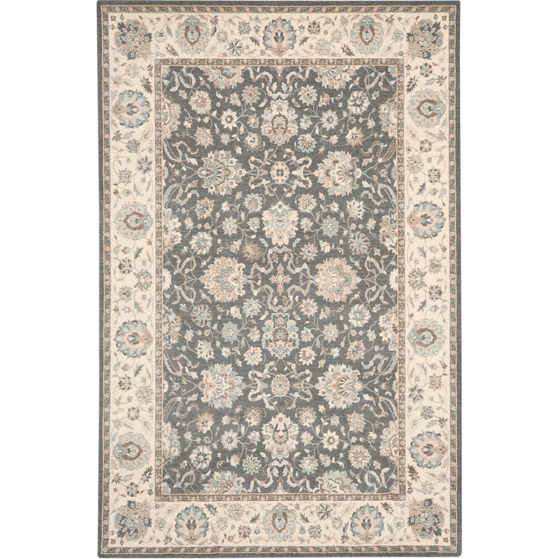 Nourison Living Treasures 3’6″ x 5’6″ Grey/Ivory Farmhouse Indoor Rug