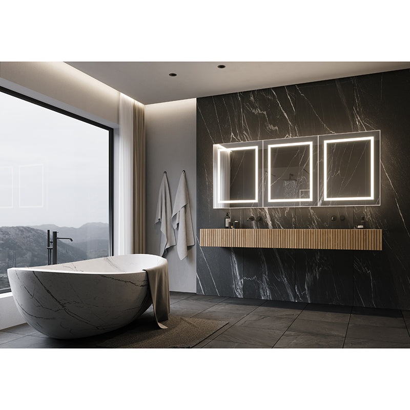 Paris Mirror Cabinet Harmony 72 x 30 Rectangle LED Illuminated Mirror Cabinets