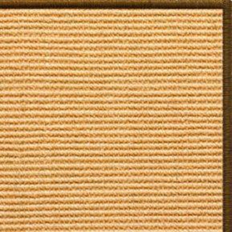 Tan Sisal Rug with Brown Serged Border (Color 1048)
