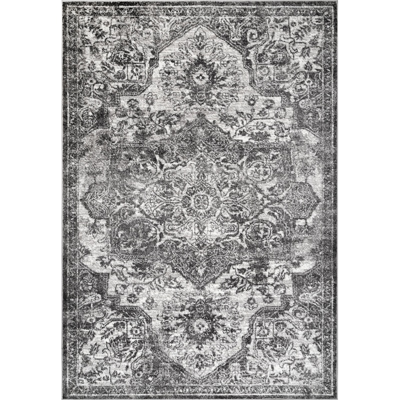 Whitny Shaded Medallion Rug | Grey