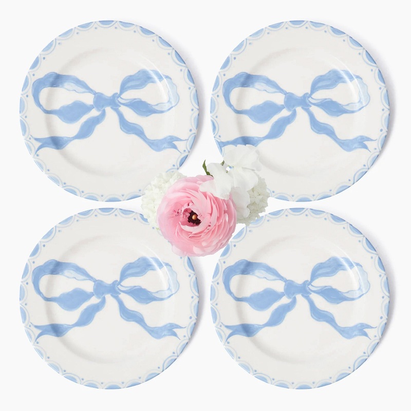 Marilyn Blue Bow Dinner Plates (Set of 4)