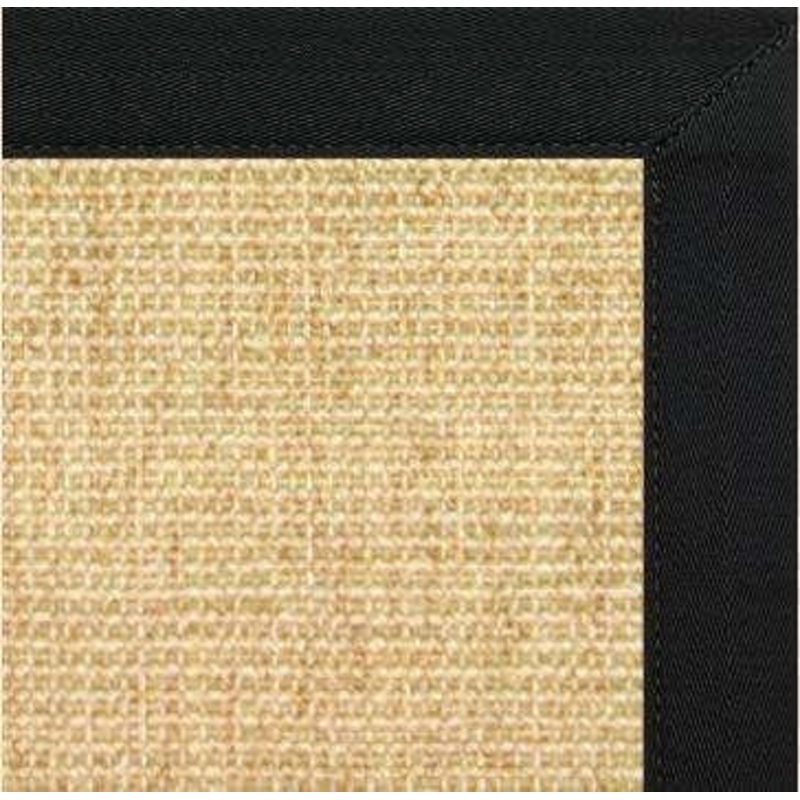 Sand Sisal Rug with Canvas Black Border