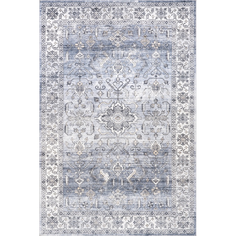 Yvette Spill Proof Washable Rug | Blue