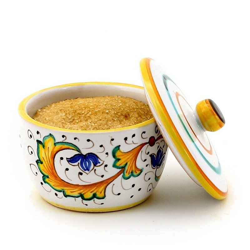 PERUGINO: Sugar Bowl w lid