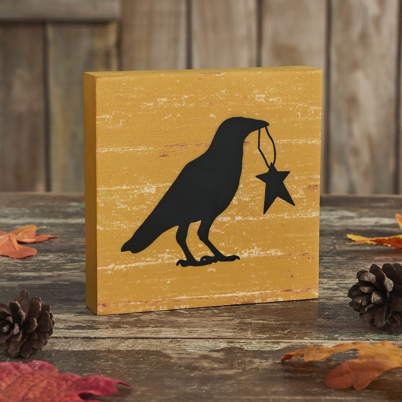 Prim Star Raven Mustard Base MDF Sign 5×5