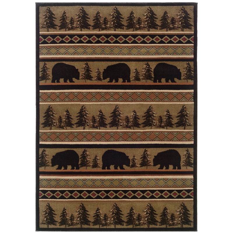 Hudson Black Beige Country Southwest/Lodge Indoor Rug