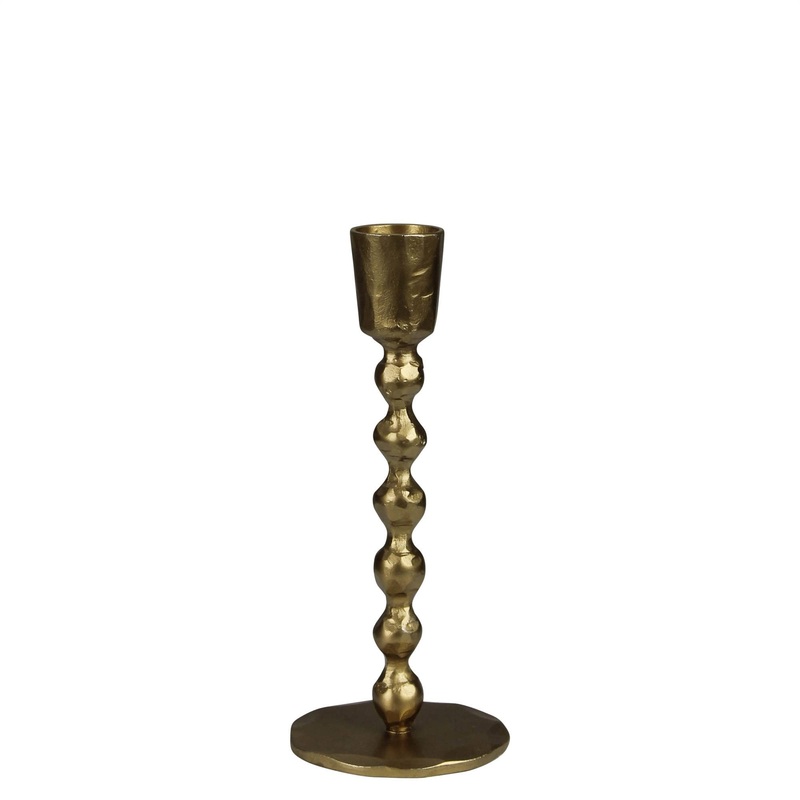 Talega Beaded Stem Taper Holder, Brass – Sm