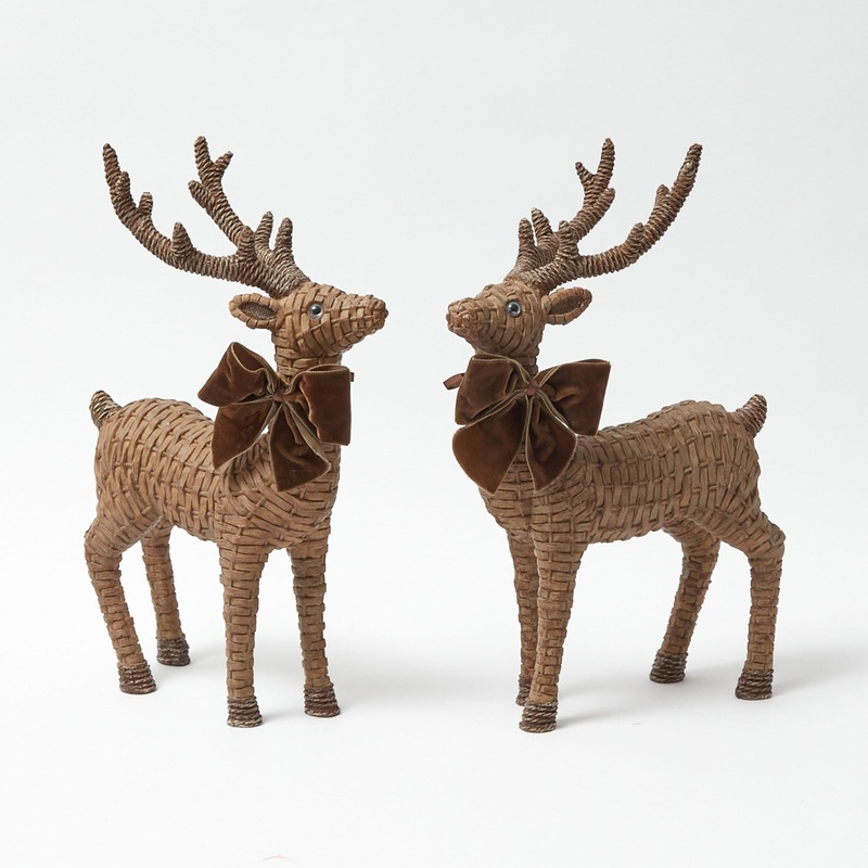 Large Rattan Reindeer (Pair) – 40cm