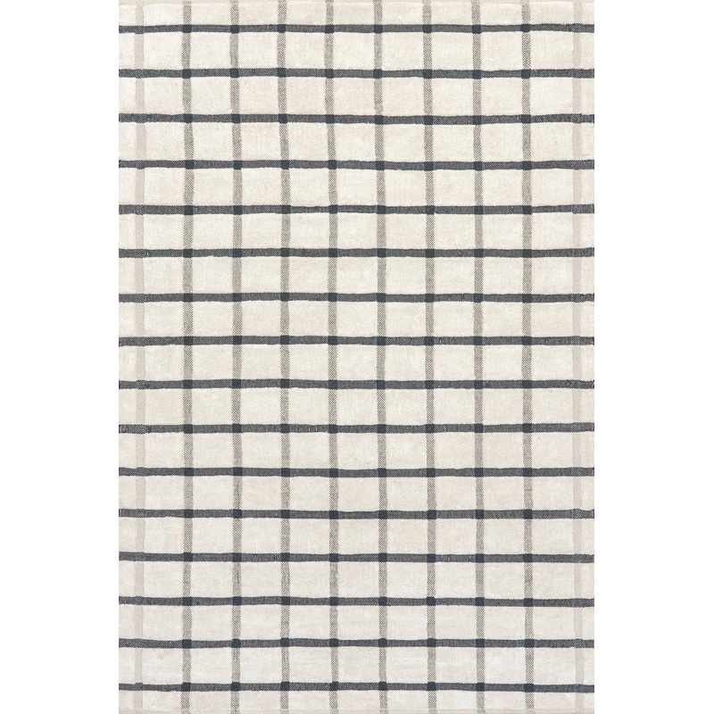 Rowena Checked Wool Rug | Ivory