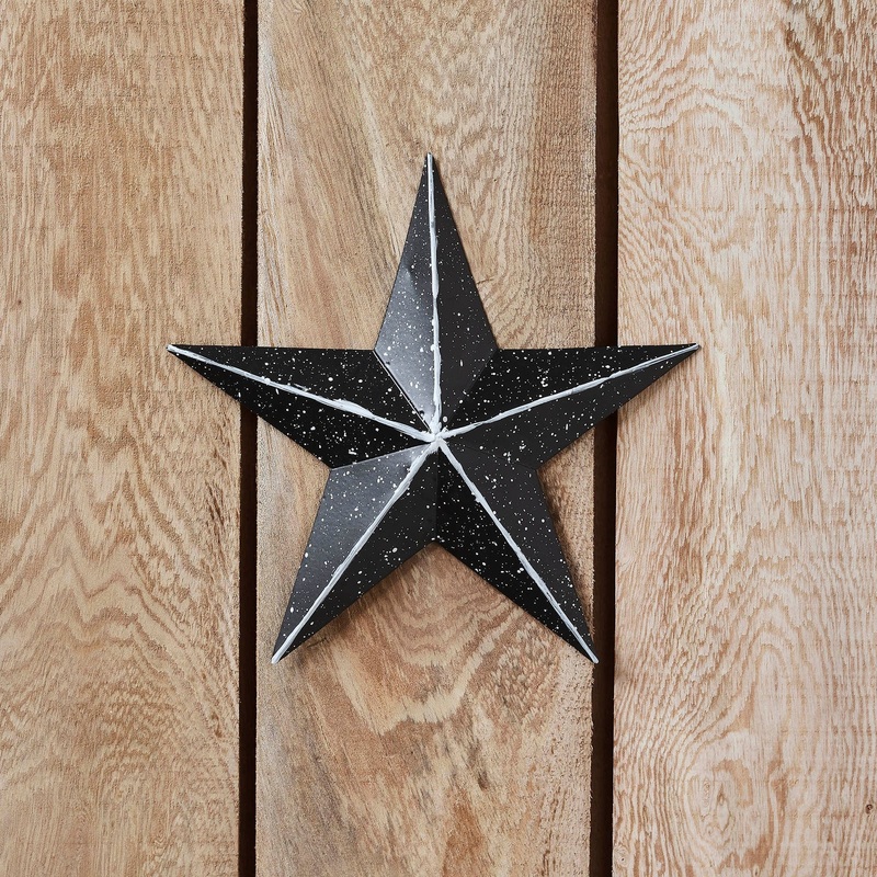 Faceted Metal Star Black Wall Hanging 8×8