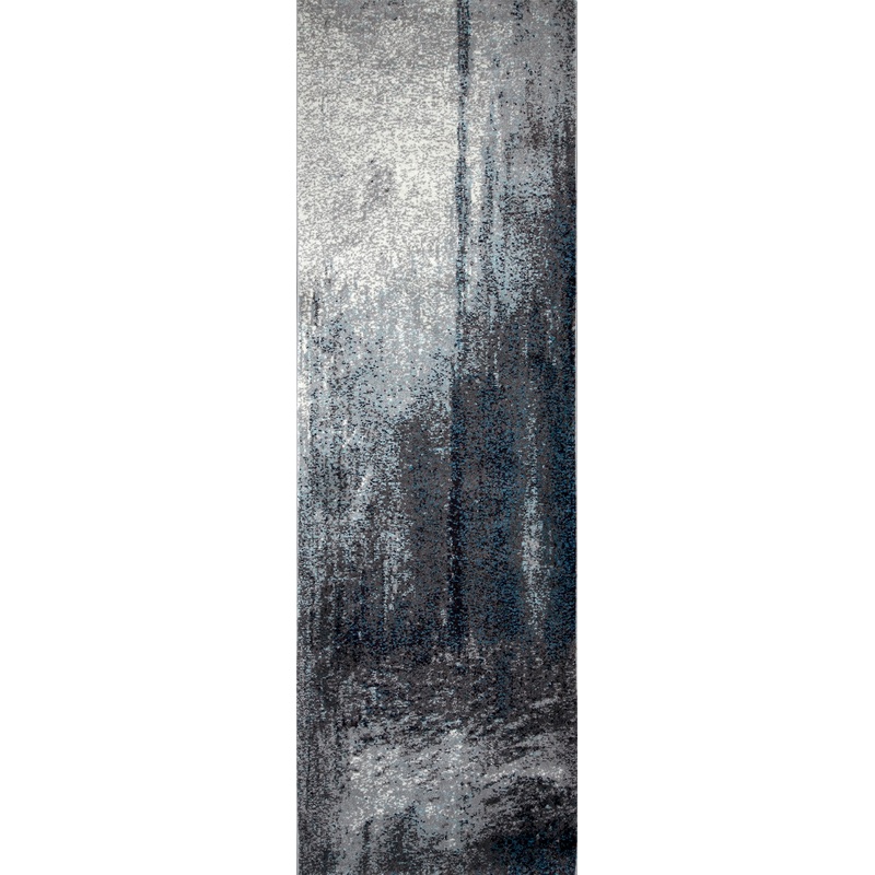 Midnight Fog Abstract Rug | Grey