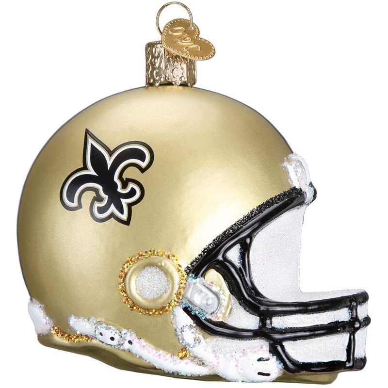 Old World Christmas Blown Glass Ornament for Christmas Tree, New Orleans Saints Helmet