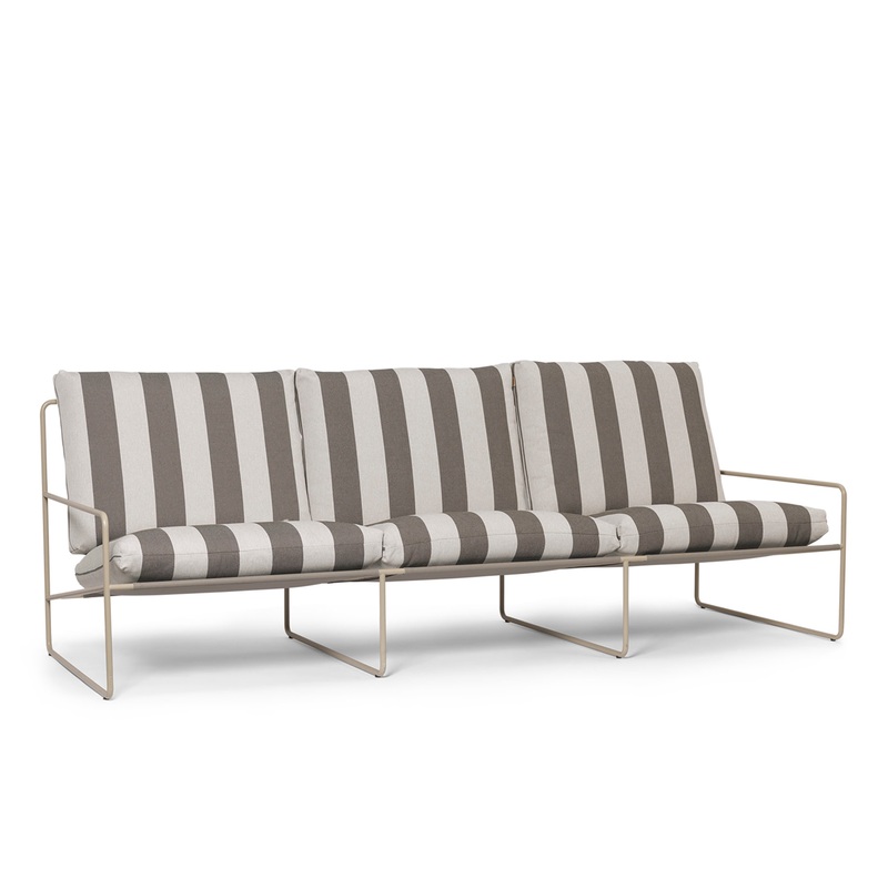 Desert 3-seater – Cashmere – Stripe – Chocolate