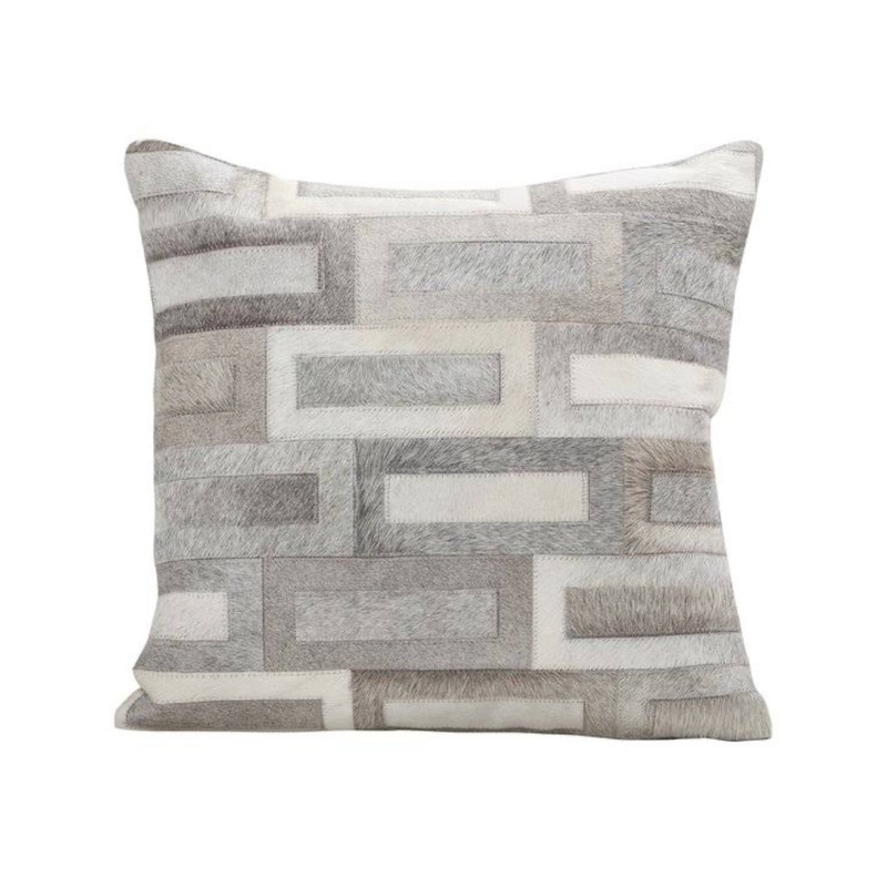 Fibre Cowhide Flagstone Accent Pillow
