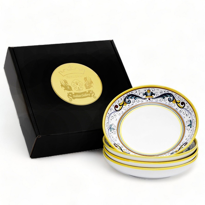 GIFT BOX: With Deruta Shallow Bowl – RICCO DERUTA design (4 Pcs)