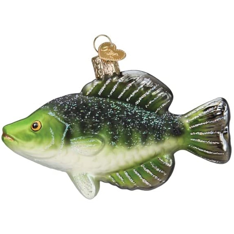 Old World Christmas Blown Glass Ornament for Christmas Tree, Crappie Fish