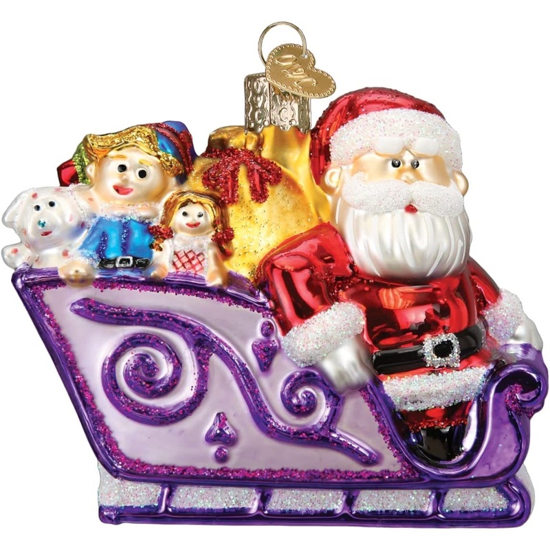 Old World Christmas Santa and Friends Glass Blown Ornament for Christmas Tree