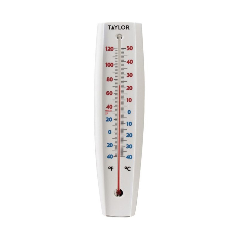Taylor Outdoor Jumbo Tube Wall Thermometer, White 14.5″