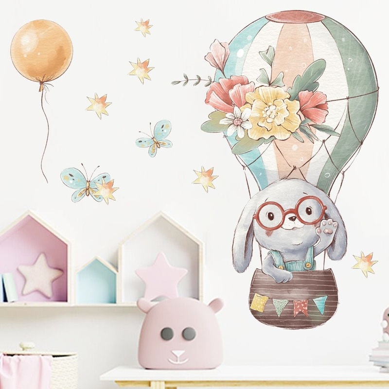 Bunny Balloon Nursery Wall Stickers – PVC Material