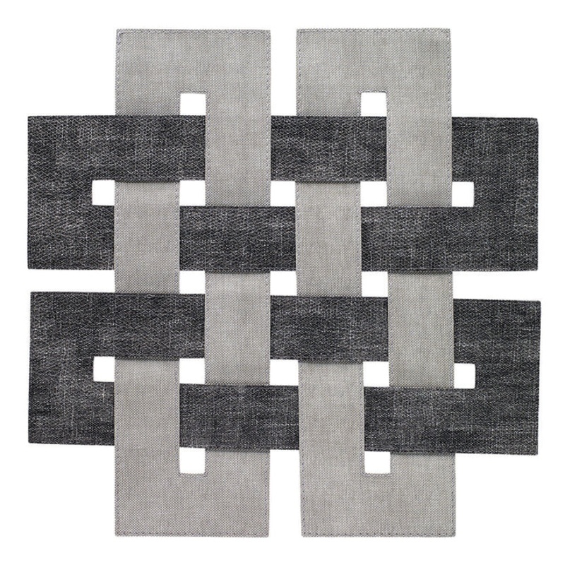 Bodrum Celtic Placemats, 16″ Square, Set/4, Smoke/Gray