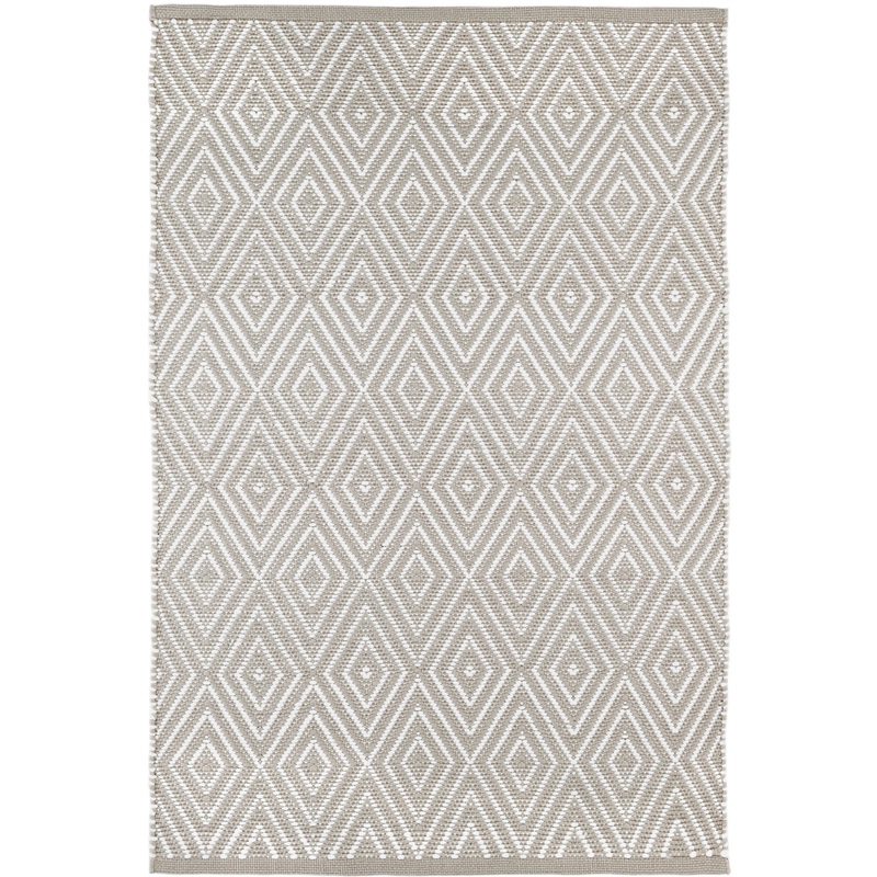 Diamond Handwoven Indoor/Outdoor Rug | Platinum/White