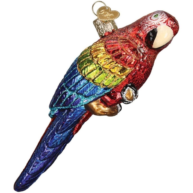 Old World Christmas Blown Glass Christmas Ornament, Tropical Parrot