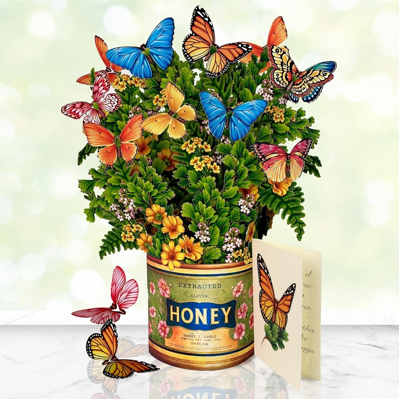 Pop-Up Greeting Card Butterflies and Buttercups