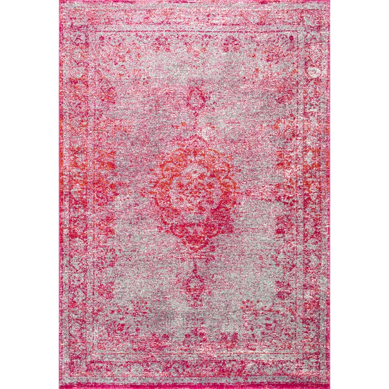 Sofia Overdyed Oriental Medallion Rug | Pink