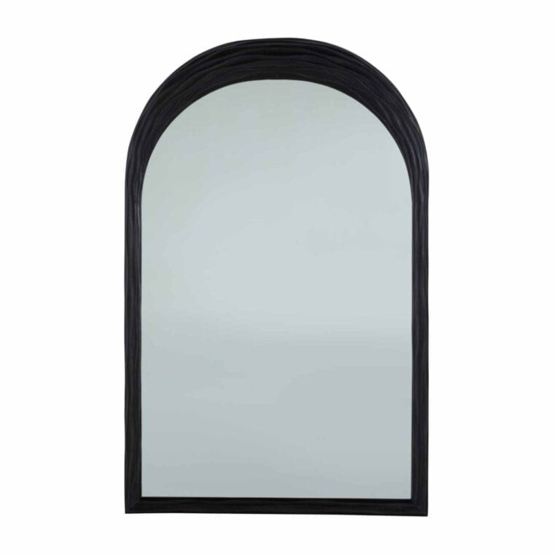 Swell Carved Wood Mirror Black