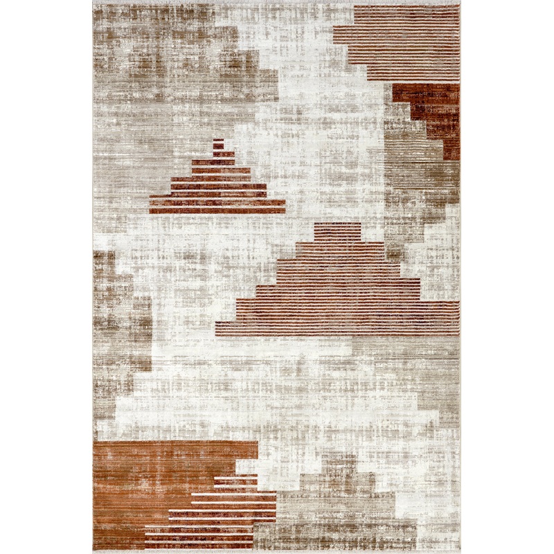Tani Vintage Blocks Rug | Rust