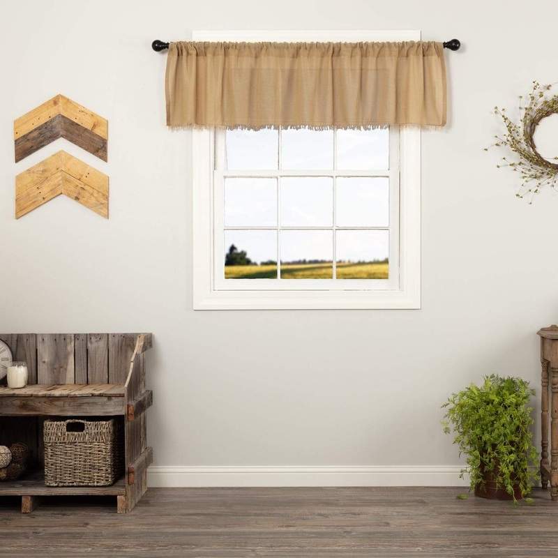 Tobacco Cloth Khaki Valance Fringed 16×72