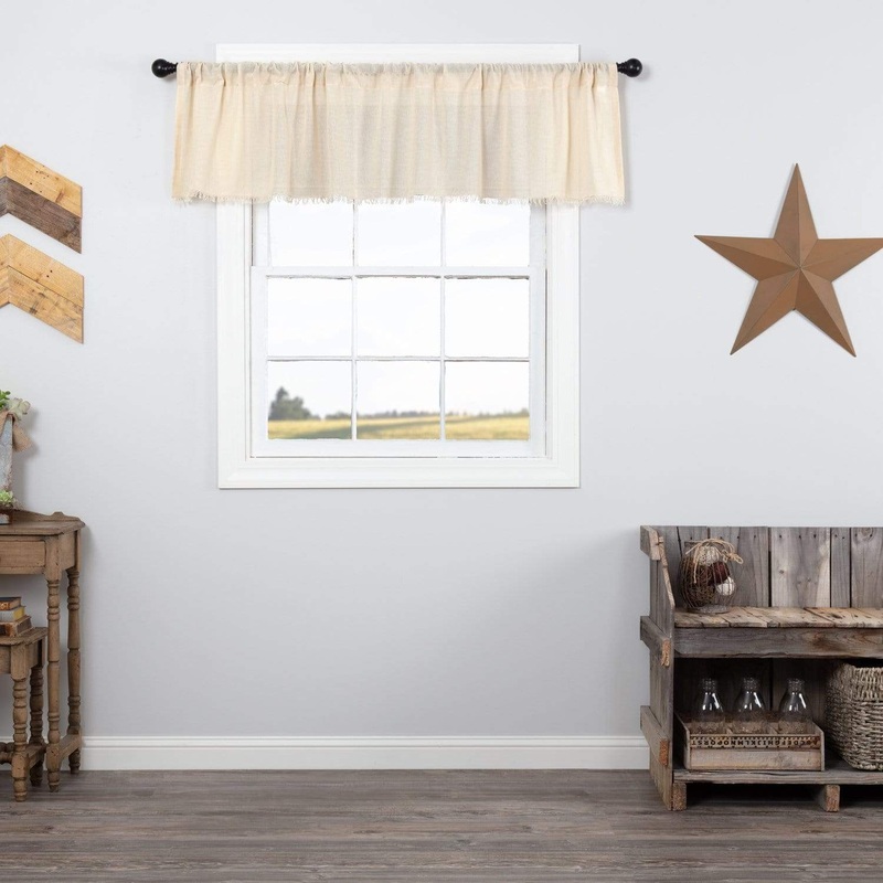 Tobacco Cloth Natural Valance Fringed 16×72