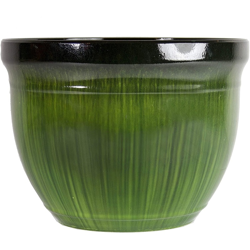 Gardener Select Madison Planter, Green Drip, 15″