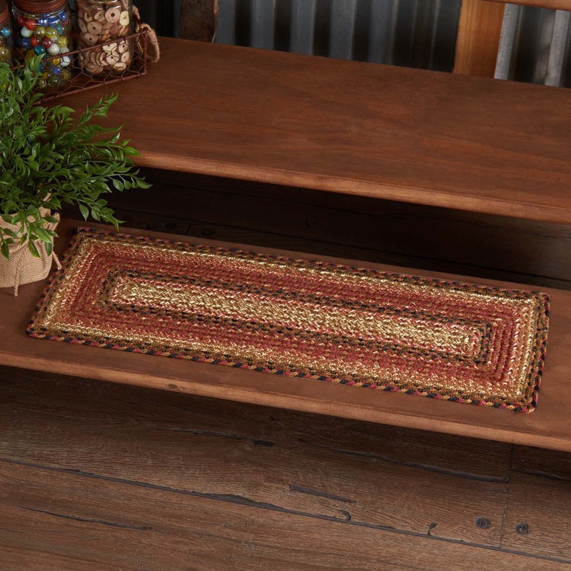 Ginger Spice Jute Stair Tread Rect Latex 8.5×27