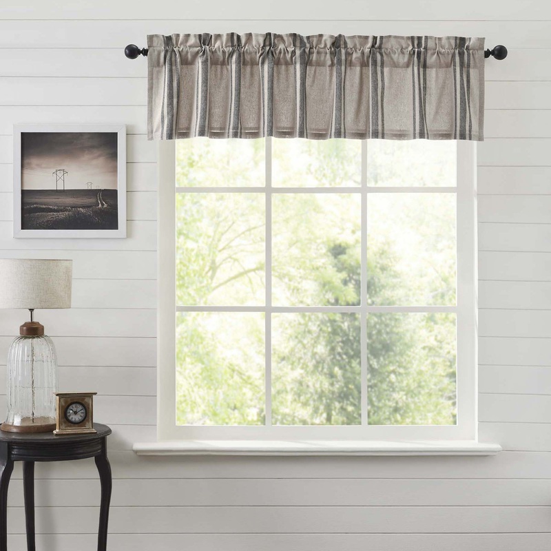 Grain Sack Charcoal Valance 16×72