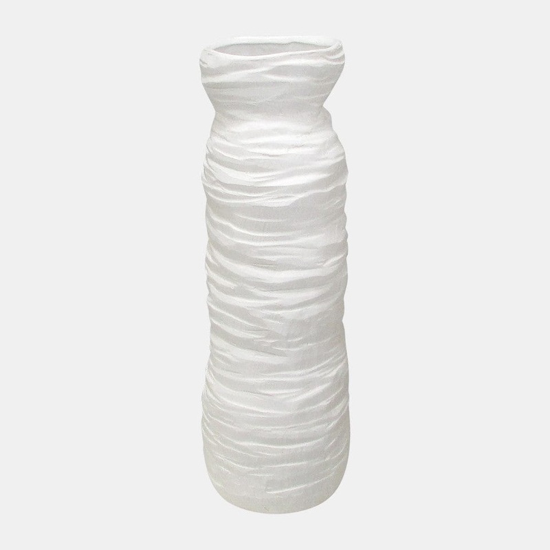Ribbed Ivory Vase