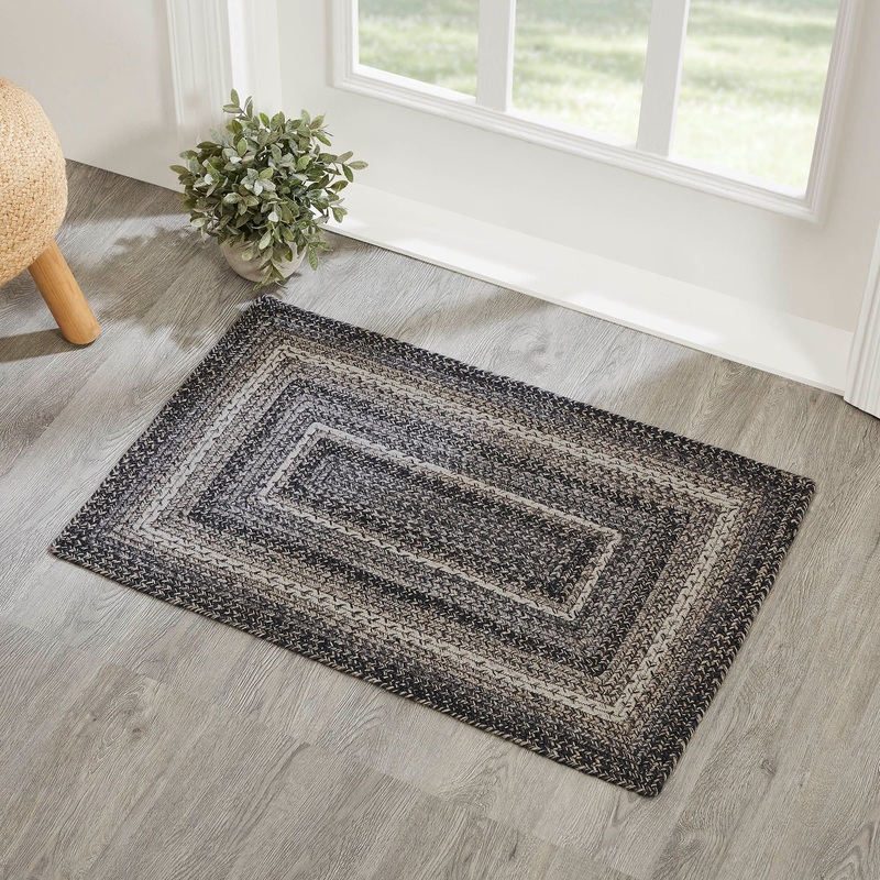 Sawyer Mill Black White Jute Rug Rect w/ Pad 24×36