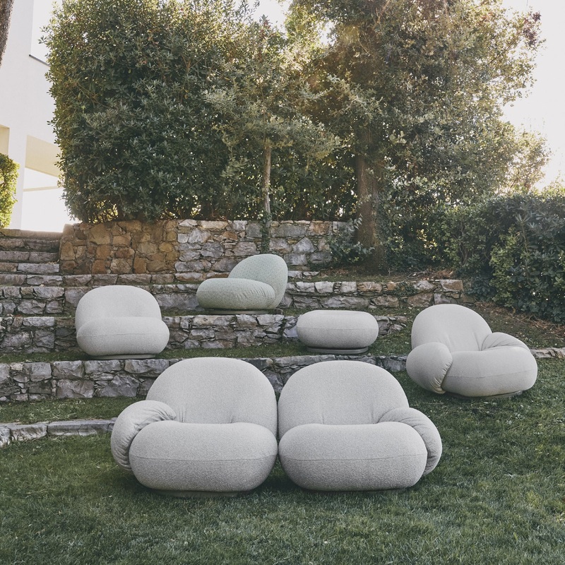 Gubi Pacha Outdoor Lounge Chair with Armrest