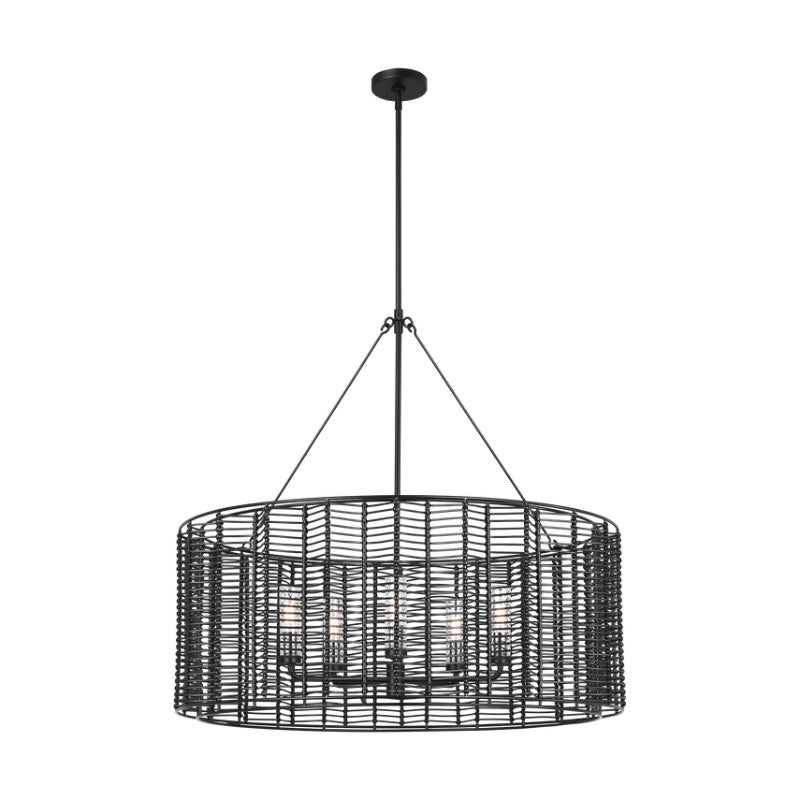 Visual Comfort TFC1155 Winslow 5-lt 36″ LED Large Hanging Shade Chandelier