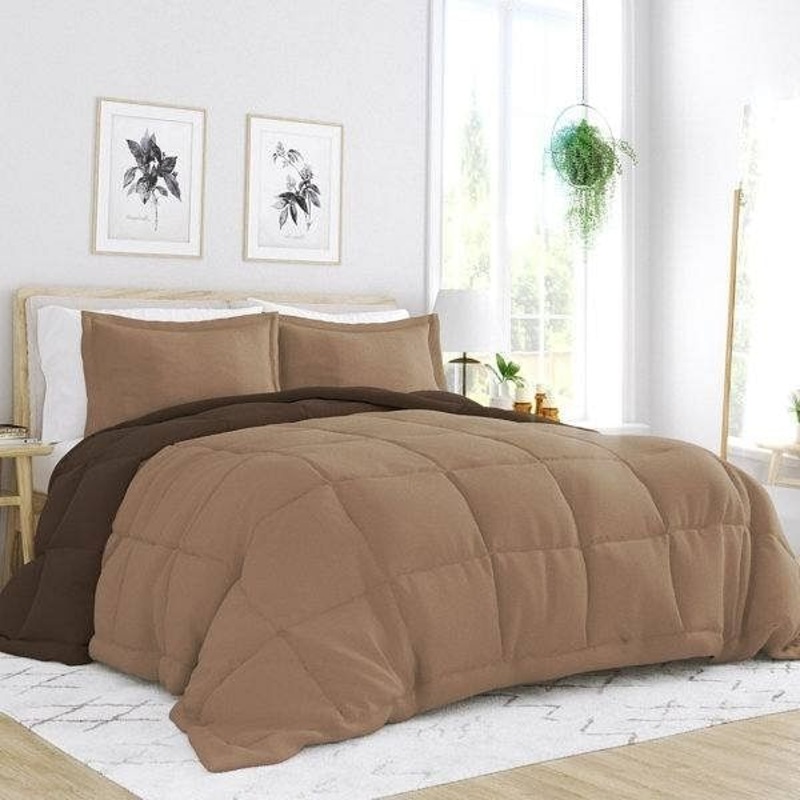 3-Piece Microfiber Reversible Comforter Set