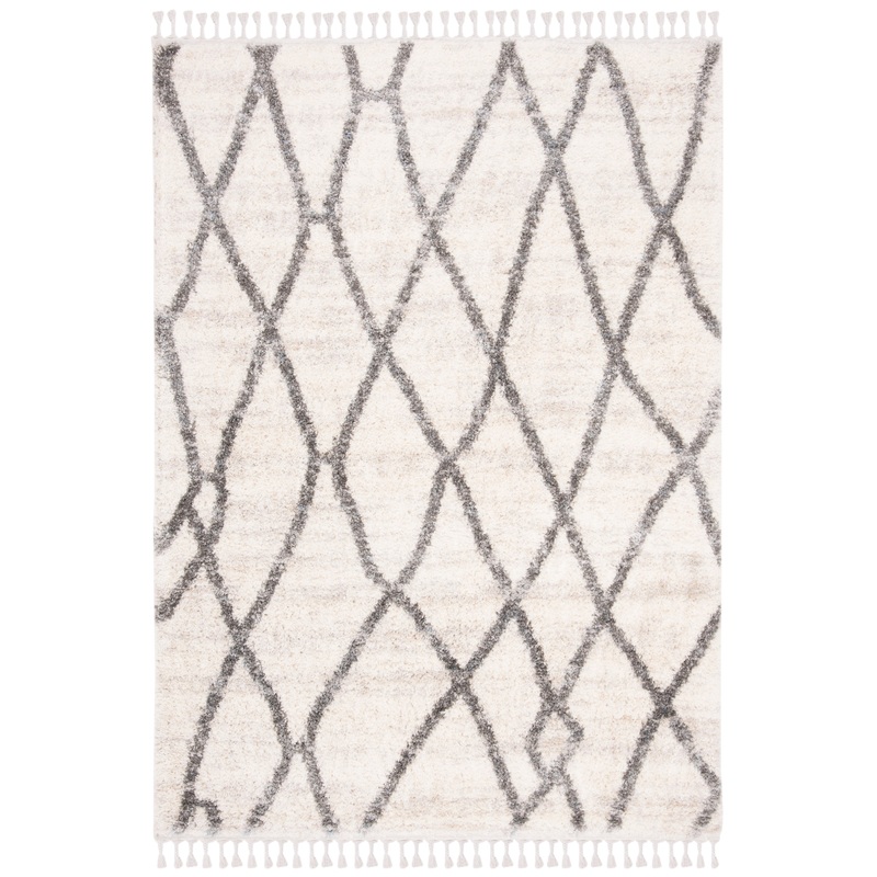 Berber Fringe Shag BFG628B Creme / Black