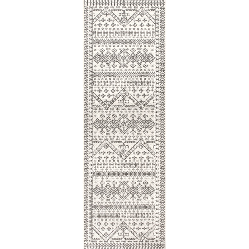 Diamond Bordered Indoor/Outdoor Rug | Ivory