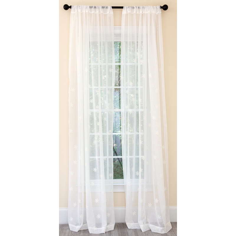 Falling Snowflake Sheer Curtain