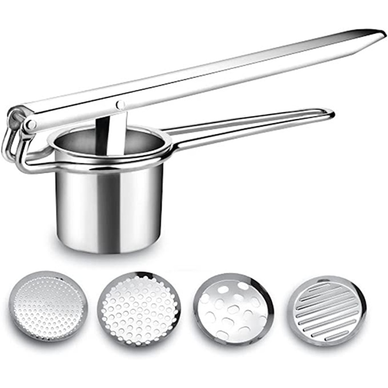 IPAC Potato Ricer Masher, Pasta Press, Burger Press, Juicer – Stainless Steel Multi-Purpose Press Tool