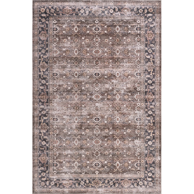Myrtle Washable Vintage Rug | Brown