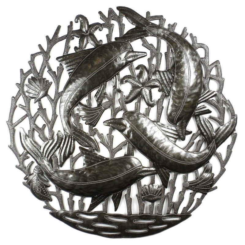 Pod of Dolphins Metal Wall Art – Croix des Bouquets