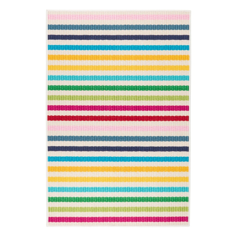 Rainbow Stripe Machine Washable Rug | Multi
